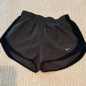 Nike Women's Charcoal and Black Athletic Shorts